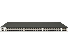 48 個(gè) 1GE Base-T 端口，4 個(gè) 10GE SFP+端口，三層以太網(wǎng)交換機(jī)